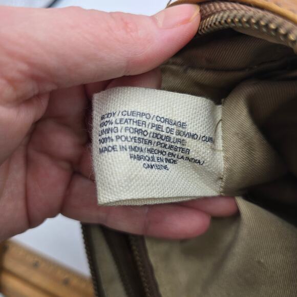 Vintage Lucky Brand Women's Leather Double Zipper Crossbody Bag Handbag Brown - Picture 11 of 15